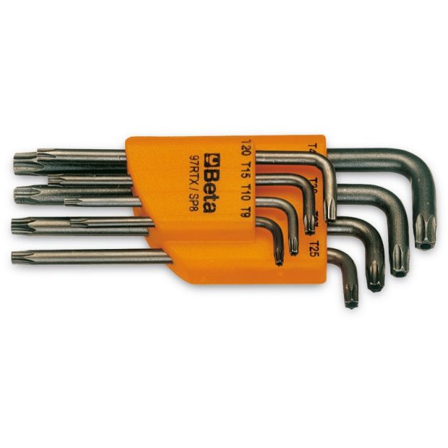97RTx/SC8 8 részes mm Hajlított Tamper Resistant Torx® imbuszkulcs szerszám készlet tartóval
