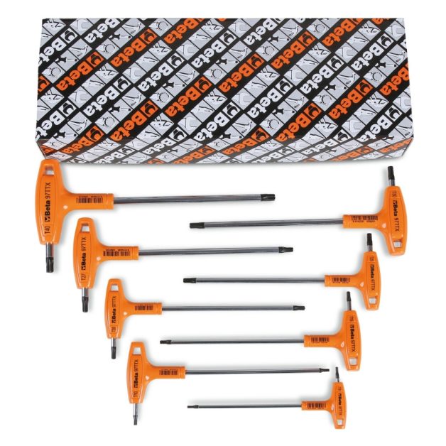 97TTx/S 8 darabos mm Hajlított csavarhúzó készlet markolattal Torx® csavarokhoz 