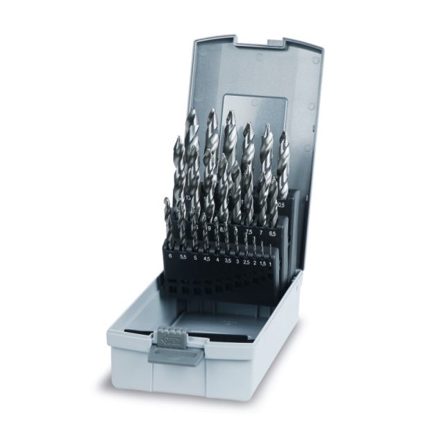 416G/SP25 25 DARABOS HSS FÚRÓFEJ KÉSZLET LÉPCSŐS FÚRÓCSÚCCSAL