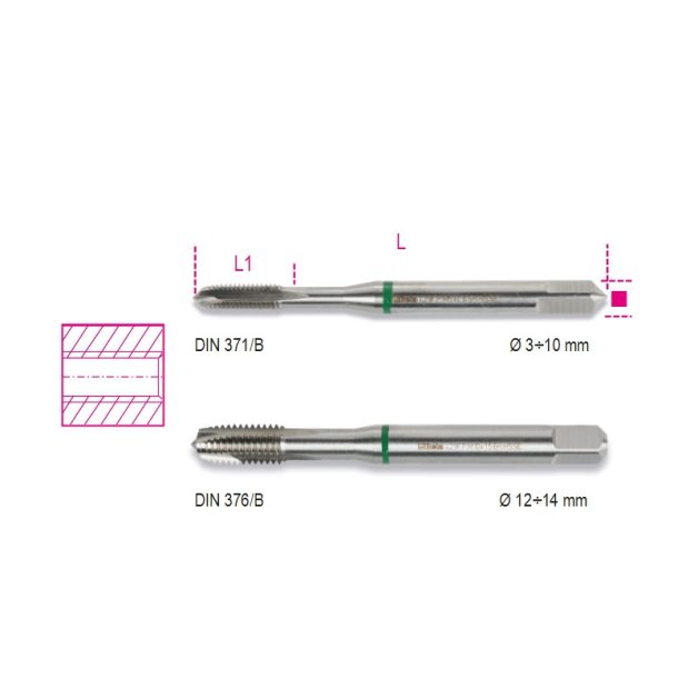 429FP Egyenes hornyú gépi menetfúró, HSS-CO 5%