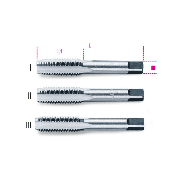 430 22 Kézi menetfúró, metrikus normál menet, króm-acélból