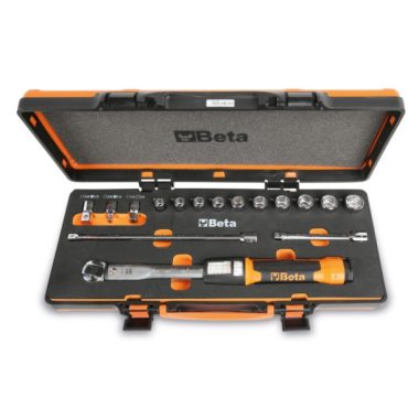   666/C5 Zero-Reset kioldó nyomatékkulcs dobozban, dugókulcsokkal és hosszabbítókkal