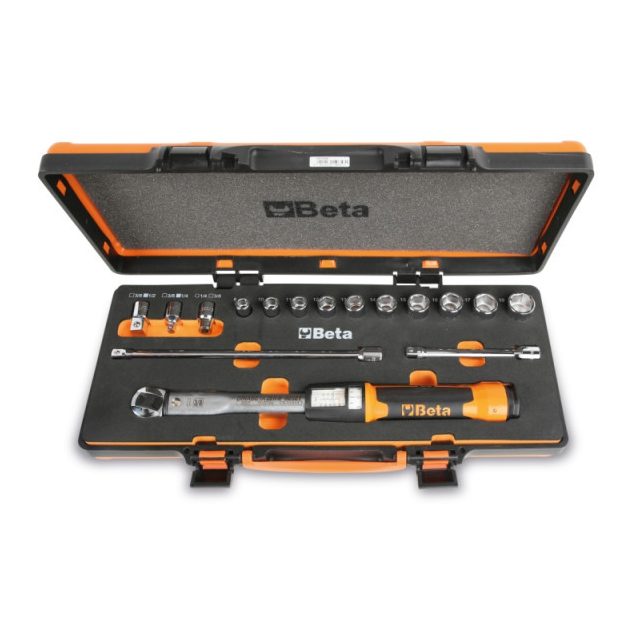 666/C5 Zero-Reset kioldó nyomatékkulcs dobozban, dugókulcsokkal és hosszabbítókkal