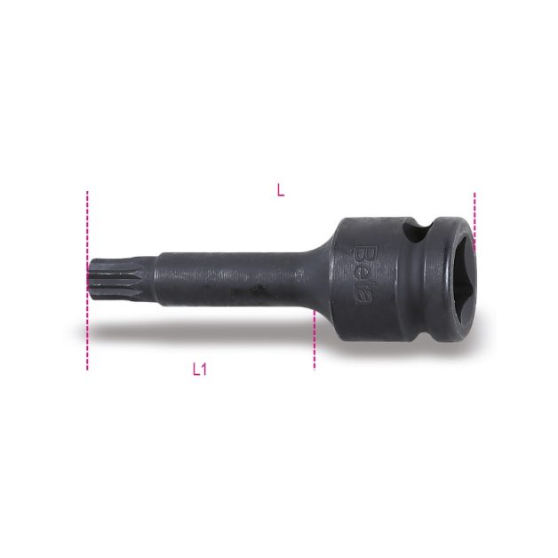 720XZN M5 Gépi dugókulcsok XZN® fejű csavarokhoz, 1/2"-os négyszögletes csatlakozó, foszfátozott