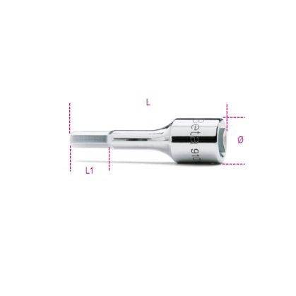 910ME 3/8”-os imbusz-Dugókulcs, krómozott