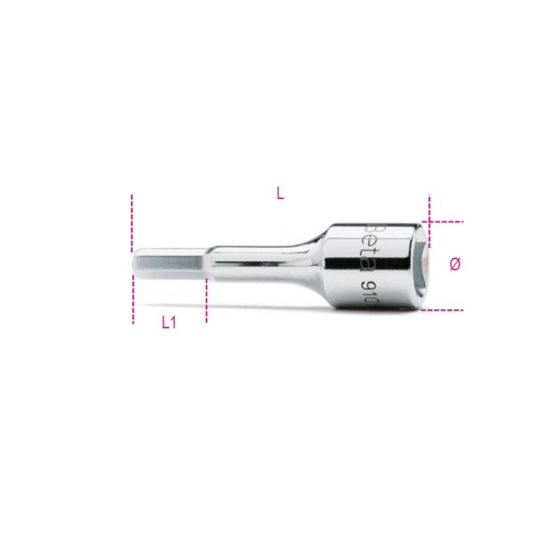 910ME 3/8”-os imbusz-Dugókulcs, krómozott