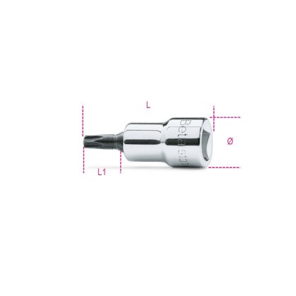   910TX 3/8"-os Torx® imbusz-Dugókulcs, krómozott, fekete hegy 