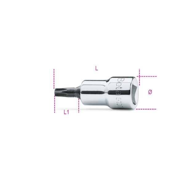 910TX 3/8"-os Torx® imbusz-Dugókulcs, krómozott, fekete hegy 