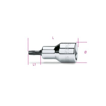   920TX 55  1/2"-osTorx® imbusz-Dugókulcs, krómozott, barnított hegy