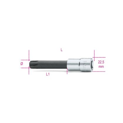   920ES 12L 1/2"-os speciális imbusz-Dugókulcs, krómozott, fekete hegy