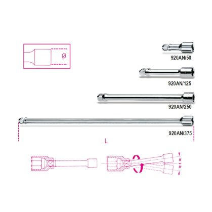 920AN/125 1/2”-os gömbvégű toldó