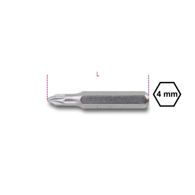 1256PZ 4 mm betét Pozidriv® - Supradriv® illesztésű csavarokhoz