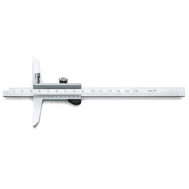 1656 Mélységmérő rozsdamentes acélból, tokban, pontosság 0.02 mm