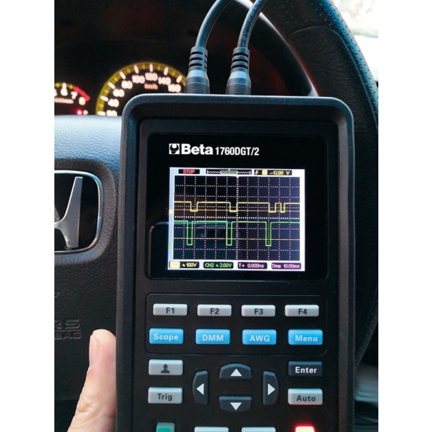 1760DGT/2 Digitális hordozható multiméter gépkocsikhoz, 2-csatornás oszcilloszkóppal és hullámgenerátorral