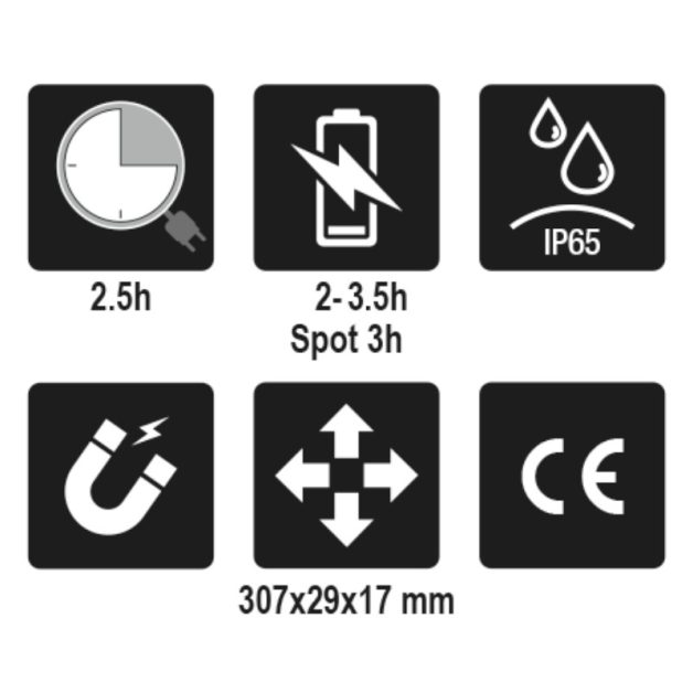 1838SLIM Tölthető csuklós keskeny 3-LED-es szerelőlámpa