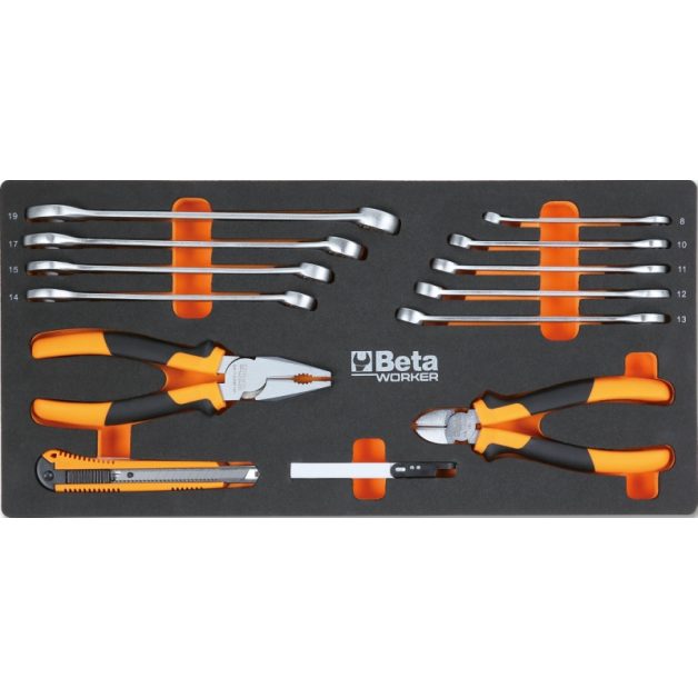 BW 2200E/21 Worker 3 fiókos szerszámos láda 159 darabos szerszámkészlettel