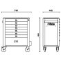 BW 2400S-8/E-L Worker 8 fiókos szerszámkocsi 398 darabos szerszámkészlettel