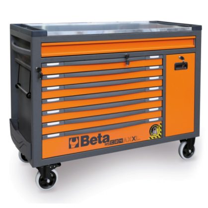   BW RSC24AXXL/O Worker 8 fiókos szerszámkocsi borulásgátló rendszerrel, hosszú modell 1061 darabos szerszámkészlettel