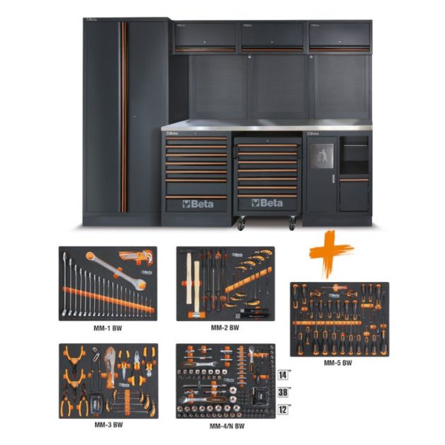 C45PRO 2.0 X/268UT C45PRO 2.0 X műhelyberendezés összeállítás 268 darabos Beta Worker szerszámkészlettel