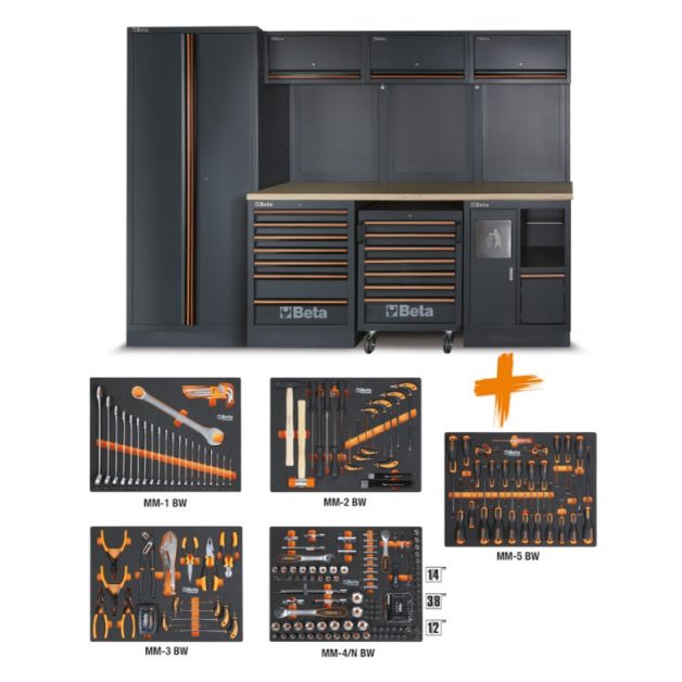 C45PRO 2.0 W/268UT C45PRO 2.0 W műhelyberendezés összeállítás 268 darabos Beta Worker szerszámkészlettel