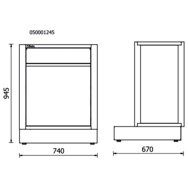 RSC50 2.0 CS Rögzített szelektív hulladéktároló modul az RSC50 2.0 műhelyberendezés összeállításhoz