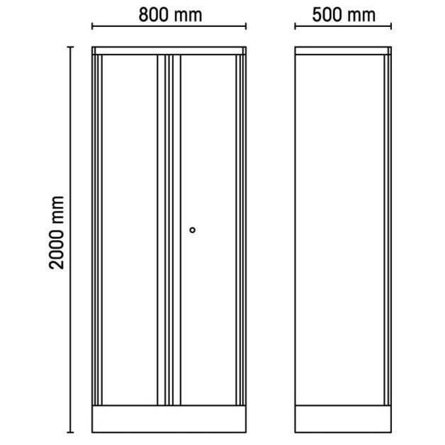 C55A2 2 ajtós lemez szerszám szekrény műhelyberendezéshez összeállításhoz RSC55