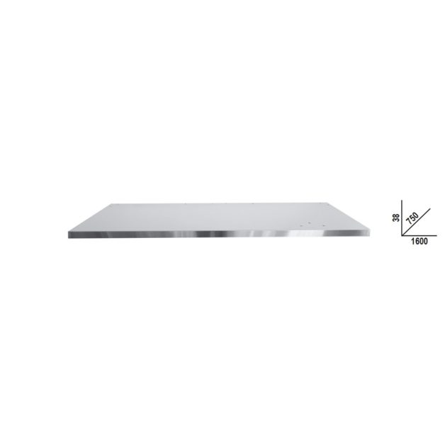 C58PLT-X 1,6 Rozsdamentes acéllal fedett MDF munkalap (1600x750 mm) a C58BC moduláris munkapadokhoz