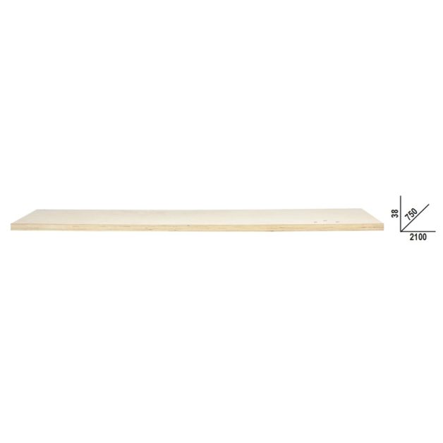 C58PLT-W 2,1 Rétegelt fa munkalap (2100x750 mm) a C58BC moduláris munkapadokhoz
