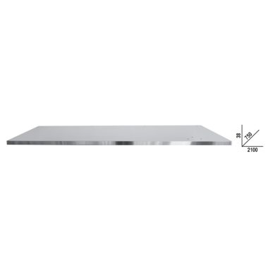   C58PLT-X 2,1 Rozsdamentes acéllal fedett MDF munkalap (2100x750 mm) a C58BC moduláris munkapadokhoz