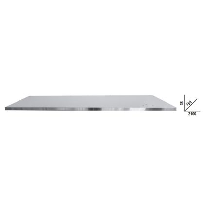   C58PLT-X 2,1 Rozsdamentes acéllal fedett MDF munkalap (2100x750 mm) a C58BC moduláris munkapadokhoz