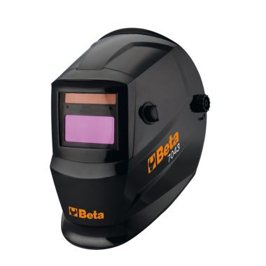   7043LCD Hegesztőpajzs automatikus sötétedéssel, ívhegesztéshez; MIG/MAG, TIG és plazmahegesztéshez, napelemes tápegység