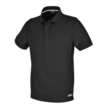   7552N Három gombos pólóing, piqué pamut, 200 g/m2, fekete