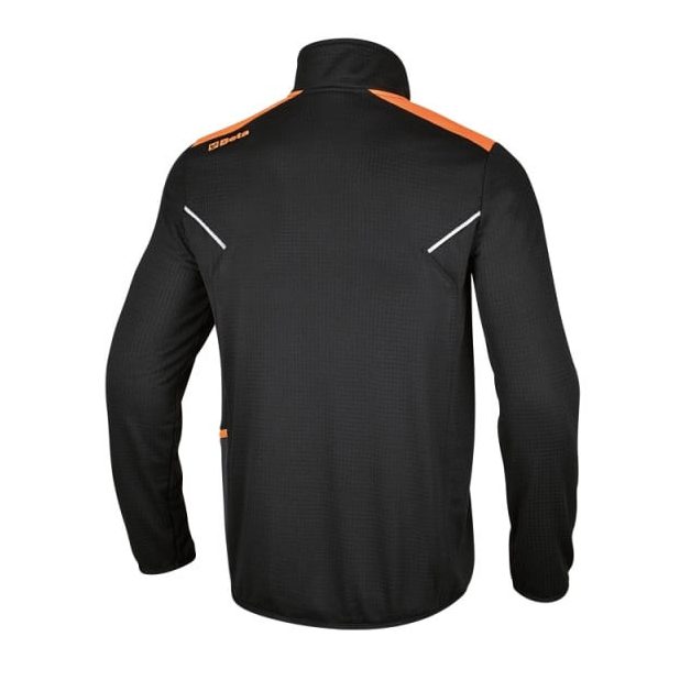 7563N XS Rácsos mikropolár pulóver rövid cipzárral, fekete