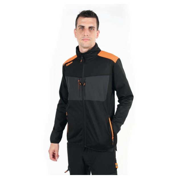 7564N XS Szellőző elasztikus polárdzseki, sokzsebes, fekete