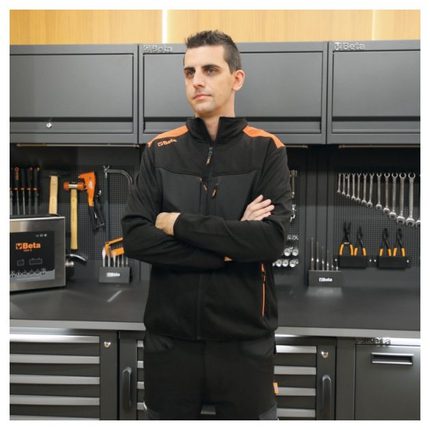 7564N XS Szellőző elasztikus polárdzseki, sokzsebes, fekete