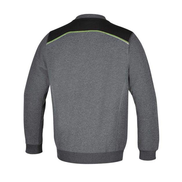 7642G/XXL Kerek nyakú, hosszú ujjú felső, 240 g/m2,60% pamut, 40% poliészter,melange szürke – fekete betétekkel