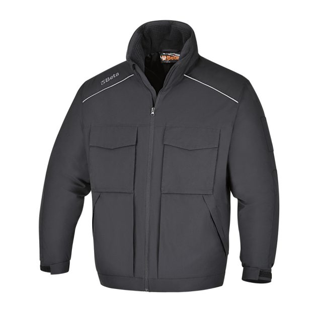 7750N/XXXXL Bomber munkadzseki, sokzsebes,100% poliészter, 100% poliészter vattázás,120 g/m2, fekete