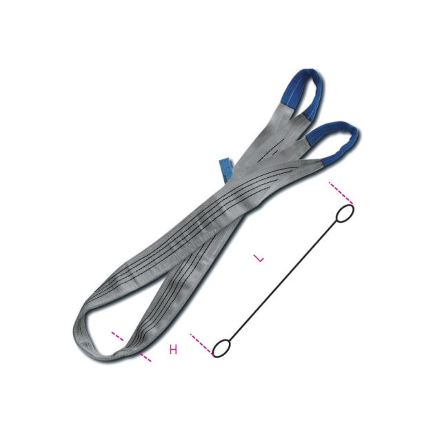 8157 3-T4 4 t szürke emelőheveder kétrétegű, lapos szalag, erősített karikákkal, nagy ellenállású polieszter (PES)